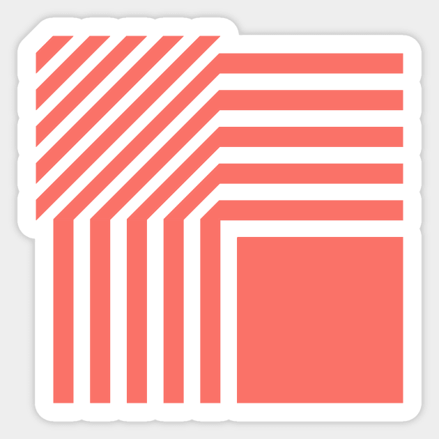 Pattern in Pantone Living Coral Sticker by DavidASmith